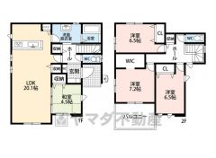 家具の配置がしやすい縦型リビング。広いLDKを探していた方に。