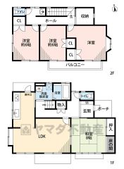 全室南向きで陽当たりを1日中確保できる間取り。LDK15条以上、全居室6帖以上と広々とした住宅です＾＾