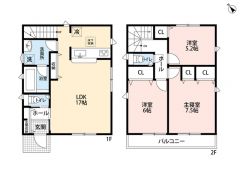 コミュニケーションが取りやすいリビング階段＾＾2部屋から出られる広々バルコニーにはお洗濯物がたくさん干せます＾＾