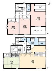 約18帖の広さを確保したＬＤＫは、和室と一体化して利用すると約24帖の大空間。