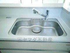 広々とした凸型シンクに洗剤ポケットを標準装備。大きなお鍋など洗いやすいです。