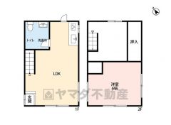離れ。2階和室は6帖あるので、ゆったり寛げる空間になりそうです。