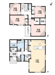 4LDK＾＾パントリー、SIC、WIC完備＾＾開放感のある吹き抜け＾＾