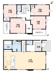リビングは19.5帖とゆとりのある空間＾＾リビング階段でコミュニケーションもスムーズ＾＾