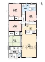 4ＬＤＫとウォークインクローゼットでゆとりのある暮らしが実現。リビングは18帖以上の開放感あふれる空間です。洋室が3部屋あるので、お子様が大きくなっても安心ですね＾＾