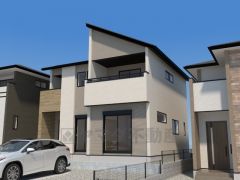 外壁はツートンカラーでスタイリッシュな外観で来客の時が待ち遠しくなりますね。