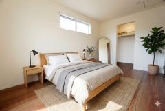 家具はイメージです。主寝室としてお使いいただけそうなこちらのお部屋は、日当たりが良く、爽やかな風を感じて起きる朝は、快適生活の始まりに。