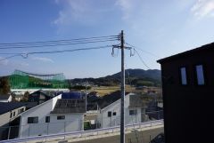 2階バルコニーからの眺望です。前面に遮るものがなく景色を一望できます。