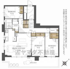 とにかく収納力に優れた間取りです。リビングは15.9帖の開放感あふれる空間です。
