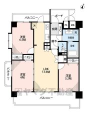 角部屋・2面バルコニーで日当たり、通風良好です＾＾各居室収納完備＾＾