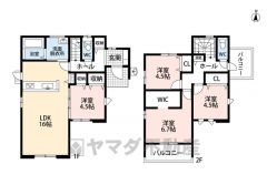 約16帖の広さを確保したＬＤＫは、和室と一体化して利用すると約20.5帖の大空間。