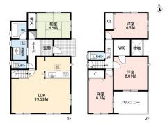 全居室6帖以上でゆったり。1階和室には生活感の出やすいリビングを通らずにお客様を案内出来ます。南向きバルコニーは陽当たり良好、お洗濯物がよく乾きます。