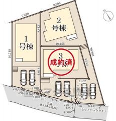 1号棟。3号棟成約済み。カースペース2台分あり＾＾