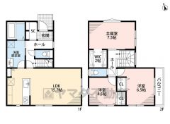 シューズインクローク、パントリー、ウォークインクローゼットと収納豊富な住宅。2階は洋室が3部屋あるので、お子様が大きくなっても安心ですね＾＾