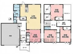 南西向き。全居室2面採光で陽当たり良好。各居室の収納に加え、納戸やWIC、パントリーなどが付いた収納に困らない間取り＾＾