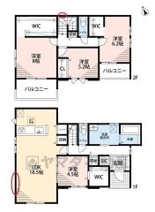 4ＬＤＫとウォークインクローゼットでゆとりのある暮らしが実現。リビングは18帖以上の開放感あふれる空間です。洋室が4部屋あるので、お子様が大きくなっても安心ですね＾＾