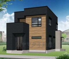 外壁はツートンカラーでスタイリッシュな外観で来客の時が待ち遠しくなりますね。