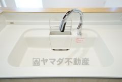 広々とした凸型シンクに洗剤ポケットを標準装備。大きなお鍋など洗いやすいです。