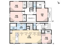 水回りが1ヵ所に集中した家事導線に配慮した間取りです。