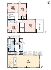 3面採光、折上天井付きリビングは陽光あふれる明るい空間です。主寝室には収納力豊富なウォークインクローゼットあり＾＾