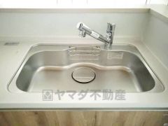 広々とした凸型シンクに洗剤ポケットを標準装備。大きなお鍋など洗いやすいです。