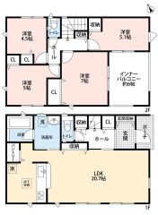 開放感のある広々LDK20.7帖＾＾買い物帰りの食材もすぐパントリーへ、家事動線を最短に＾＾