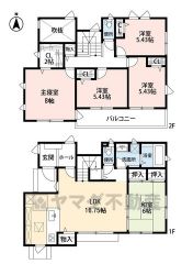 LDKと和室を合わせると約22帖の大空間となります。2階は洋室が4部屋あるので、お子様が大きくなっても安心ですね＾＾
