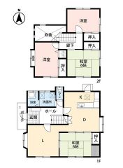全居室6帖以上、収納付きのゆとりのある間取り。全居室2面採光で陽当たり良好。玄関上部が吹き抜けになった開放感のある空間です＾＾