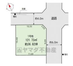 敷地36.82坪。建築条件無しなので、思いのままの家作りができます。