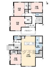 4ＬＤＫとウォークインクローゼットでゆとりのある暮らしが実現。