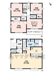 LDKは広々約19帖＾＾2階には約5帖のファミリースペースあり＾＾