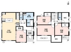 2面バルコニーで光注ぐ空間設計。パントリー、ファミリークローク、WIC、リビング収納等、収納豊富でゆとりのある暮らしが実現＾＾