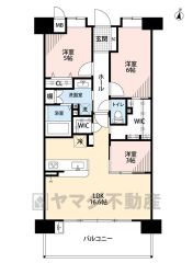リビングは16帖以上の開放感あふれる空間です。洋室が3部屋あるので、お子様が大きくなっても安心ですね＾＾
