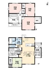 LDKと和室を合わせると21帖の大空間となります。多目的カウンター上部は吹き抜けになっており、ワンランク上の住まいを演出します。
