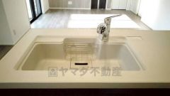 広々とした凸型シンクに洗剤ポケットを標準装備。大きなお鍋など洗いやすいです。