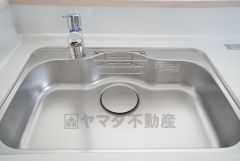 広々とした凸型シンクに洗剤ポケットを標準装備。大きなお鍋など洗いやすいです。