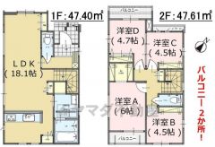 水回りが1ヵ所に集中した家事導線に配慮した間取りです。