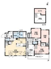 暮らしにゆとりと安らぎを与える開放感いっぱいの吹き抜け＾＾主寝室にロフトスペース付き。