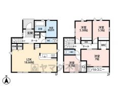リビングは18帖以上の開放感あふれる空間です。2階は洋室が4部屋あるので、お子様が大きくなっても安心ですね＾＾