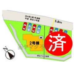 2号棟。カースペース4台分あり＾＾1号棟成約済み。