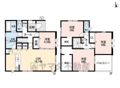 LDKは約18帖＾＾隣接する洋室4.5帖と合わせると約22帖の広々としたリビングになります＾＾