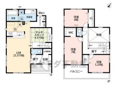 全室2面採光、風の通る気持ちの良い家。家具の配置がしやすい縦型リビング。広いLDKを探していた方に。
