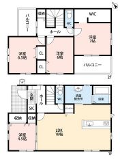 各居室収納、パントリー、SIC、WIC等収納スペース充実＾＾南西向きで日当たり良好。2面バルコニーでお洗濯物もたくさん干せます＾＾