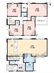 家具の配置がしやすい縦型リビング。広いLDKを探していた方に。