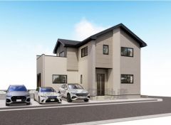 外壁はツートンカラーでスタイリッシュな外観で来客の時が待ち遠しくなりますね。