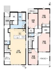 SIC、WIC完備の収納が充実した間取り＾＾ 家族とのコミュニケーションが取りやすいリビング階段＾＾