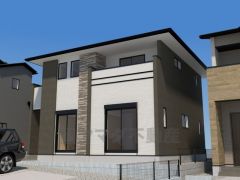 外壁はツートンカラーでスタイリッシュな外観で来客の時が待ち遠しくなりますね。