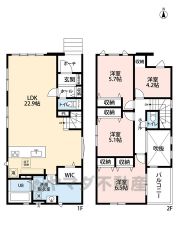 家具の配置がしやすい縦型リビング。広いLDKを探していた方に。