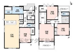 広々LDK18帖＾＾SIC、WIC、パントリー完備＾＾全居室収納スペース付きの充実した間取り＾＾