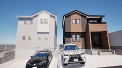 統一された建物外観はもちろん、前面道路に対して屋根方向を合わせることで統一感を作り出し、街並みとしての資産価値を高めます^^